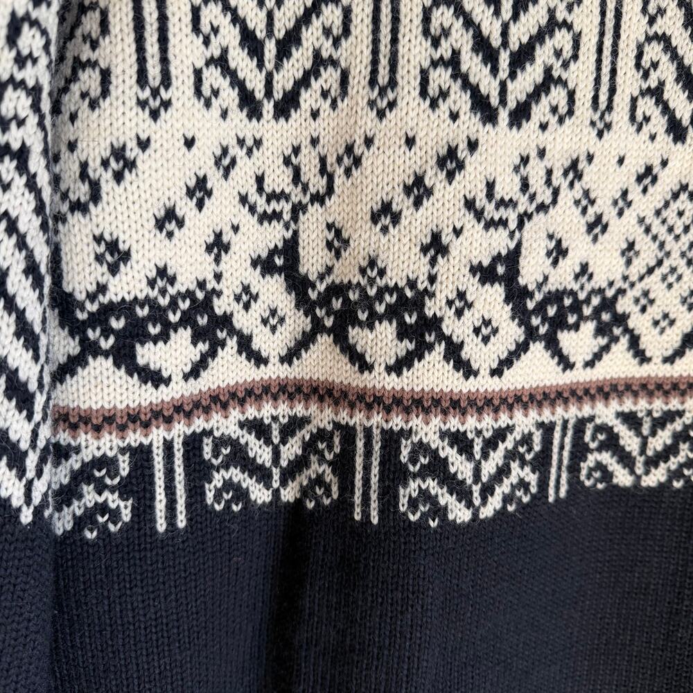 Vintage CHRISTIANIA Large Norwegian Sweater Quarter Zip Blue Wool Scandinavian - Picture 8 of 12
